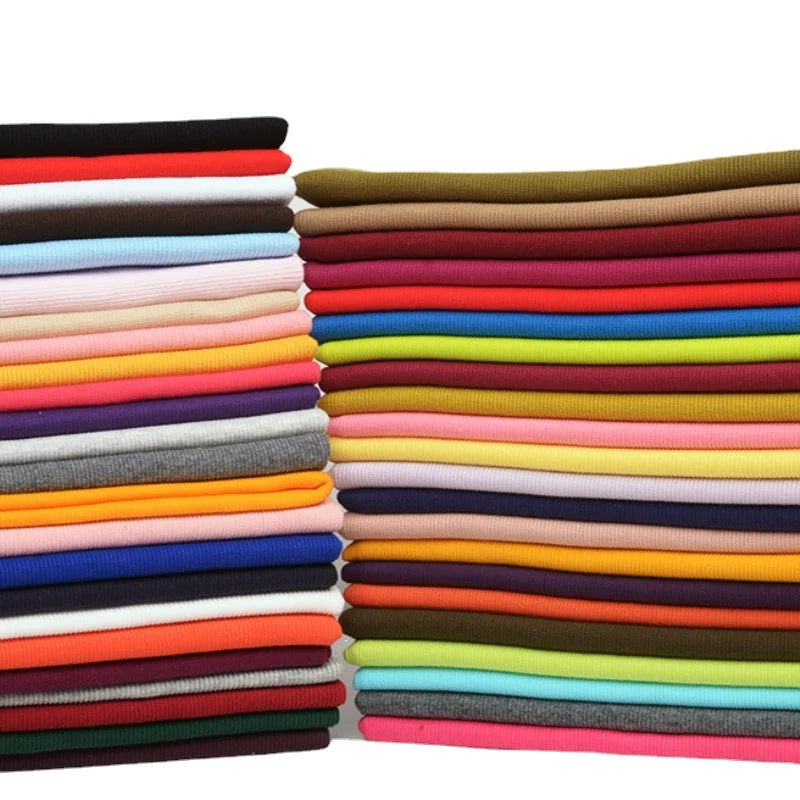 

2*2 Cotton Elastic Knitted Cuffs Waistband Leg Rib so Jersey Trim Clothing Pregnant women Fabric For Spring Autumn