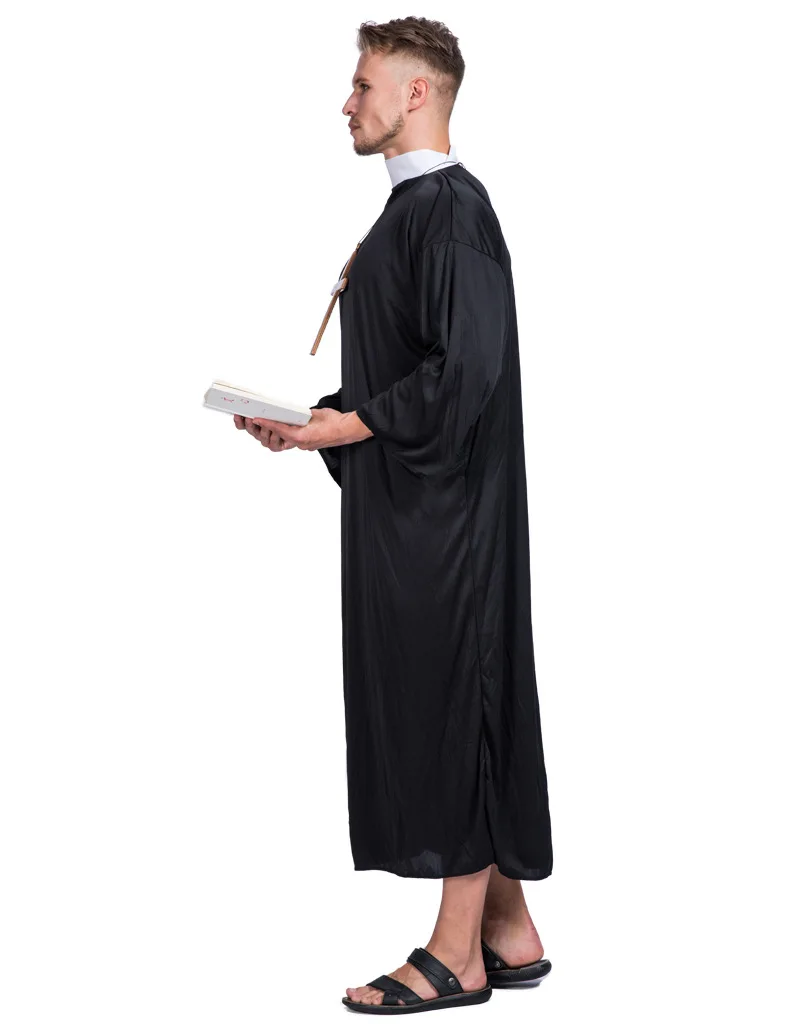 Мужской костюм пастора для взрослых мужской религиозного служителя костюмы