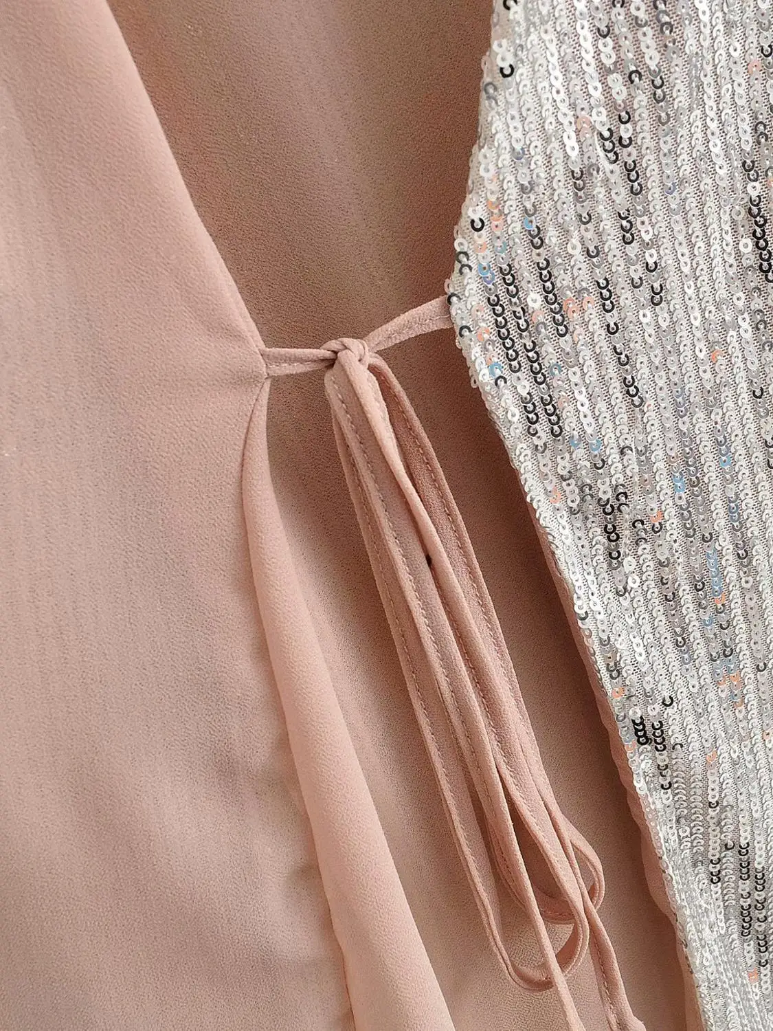 Bazaleas Дворцовое серебряное женское платье с аппликацией винтажное длинным