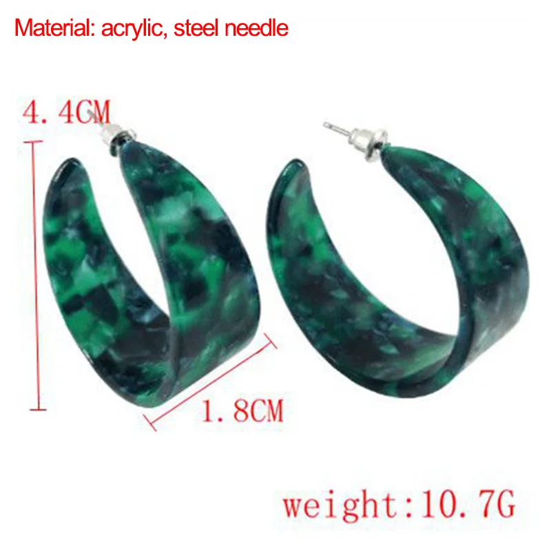 M &amp G винтажные большие красные серьги-кольца для женщин зеленые черные