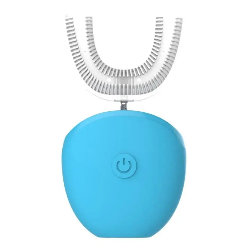 Blue Электрическая зубная щетка u-типа с usb-зарядкой, автоматическая звуковая зубная щетка, 360 градусов, без рук, зубная щетка для отбеливания зубов - Цвет: Blue