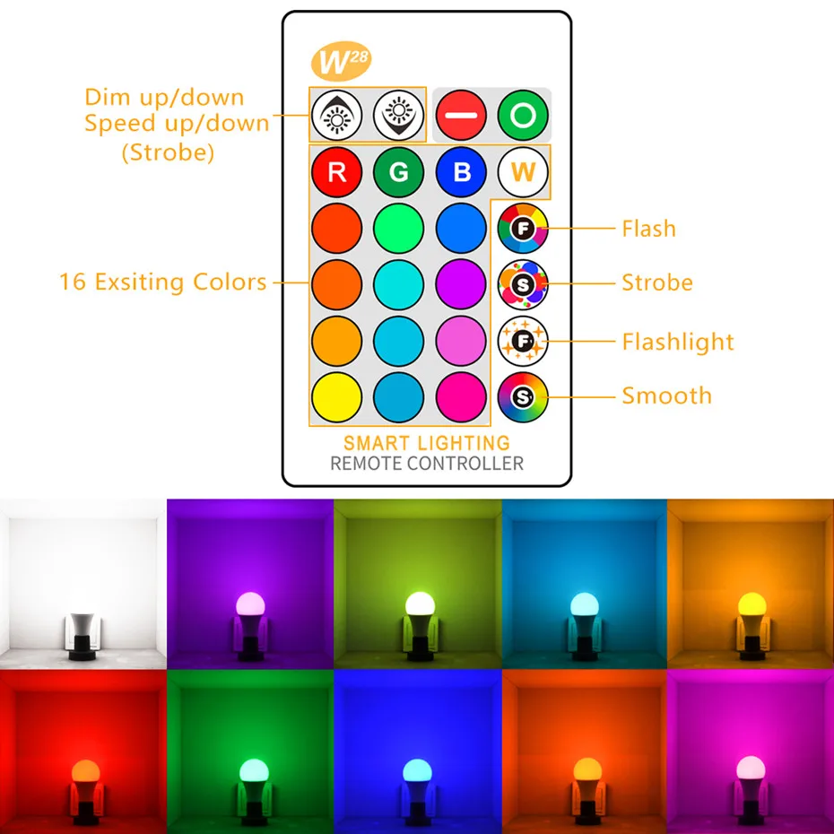Светодиодная лампа RGB 4 шт./лот 5 Вт 10 15 220 В светодиодная E27 волшебный Точечный