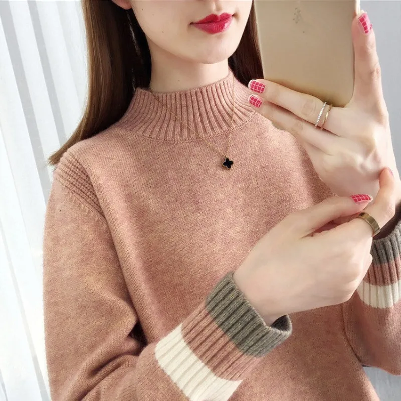 

2020 Autumn Winter Fashion Women Pullover Sweater Loose Long Sleeve Casual Knitted Tops Ladies Thicken Warm Jumper Sueter M228