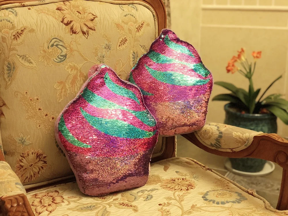 Флип блестки icecream радуга звезда плюшевые игрушки мягкий блеск Подушка Мягкие