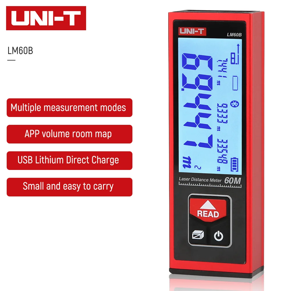 

UNI-T LM60B Laser Rangefinder LM40B LM50B Bluetooth Handheld Infrared Electronic Ruler CAD Surveying Mapping Rangefinder