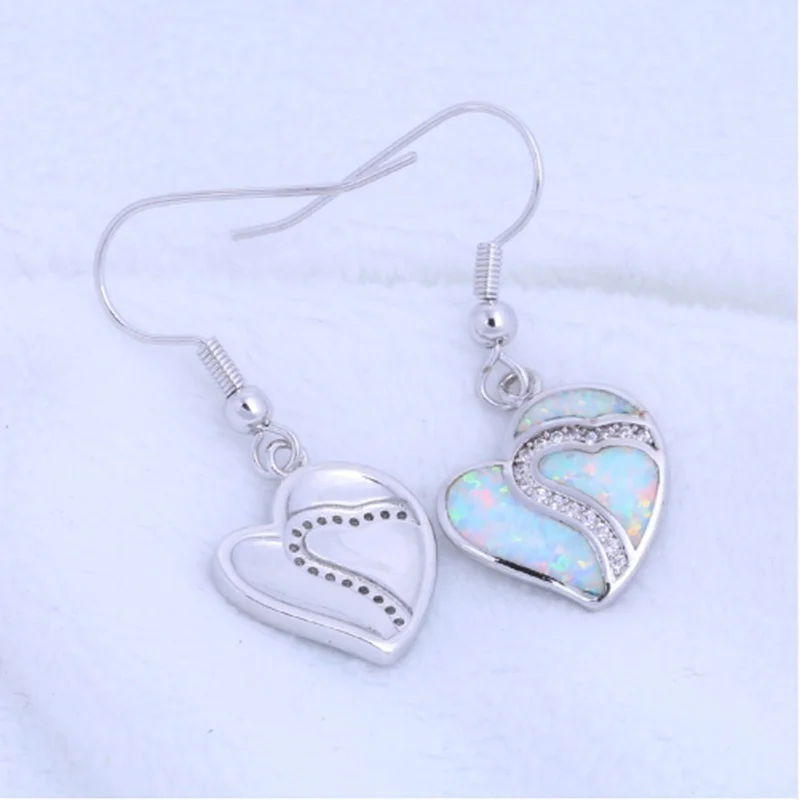 

Earrings Party New Fashion Women Fire Opal Heart Pendant Jewelry Accessories Earrings Simple Jewelry Jewelry Gifts Wholesale