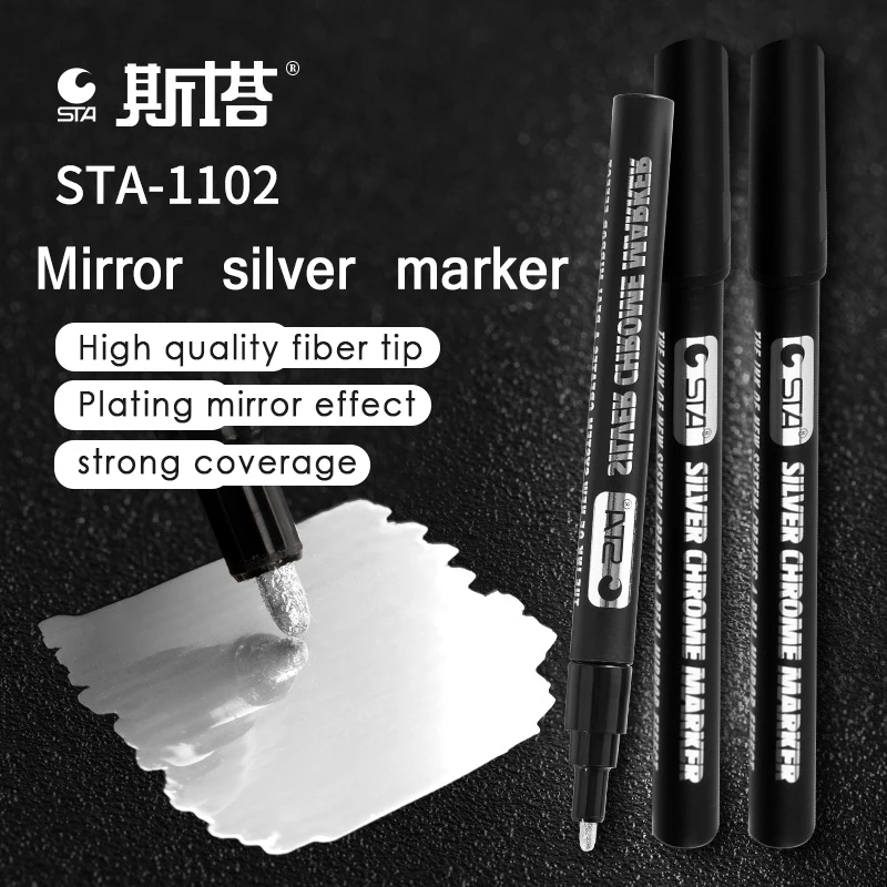 

Gold marker metal paint pen students use hand painted DIY Graffiti Highlight signature painting gold pen Super flash Mirror silv