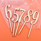 Номер 0-9, деревянная фотография, отделка для торта, цифровой знак направления для домашней вечеринки, многофункциональная цифровая карта для торта