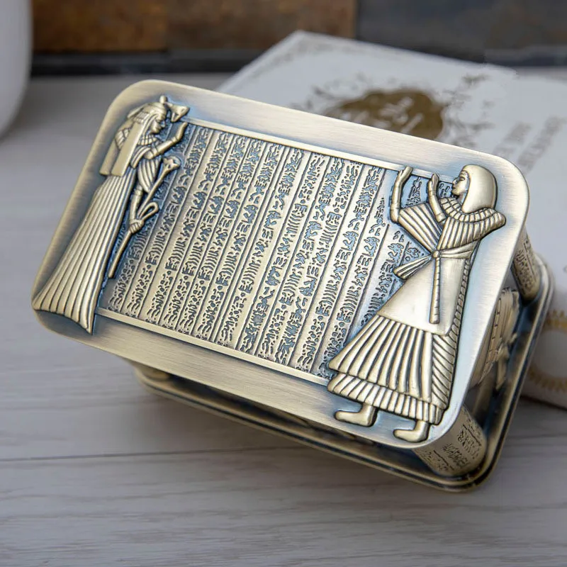 

European Style Jewel Case Metal Pharaoh of Egypt Rectangle Desktop Jewelry Storage Box Decoration X4308