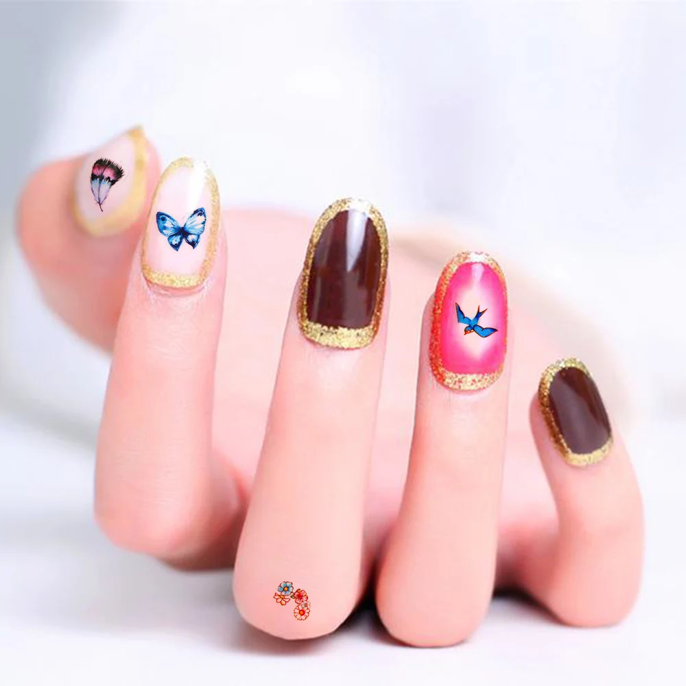 Горячие 17 стилей переводные наклейки для ногтей украшения 3D разноцветные