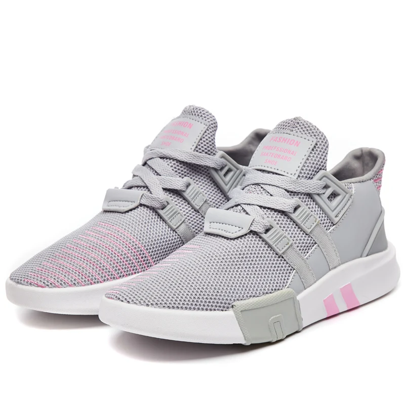 

New Flats Shoes Women's Casual Sport Shoes Breathable Mesh Lace-up Stitching Daily Running Shoes