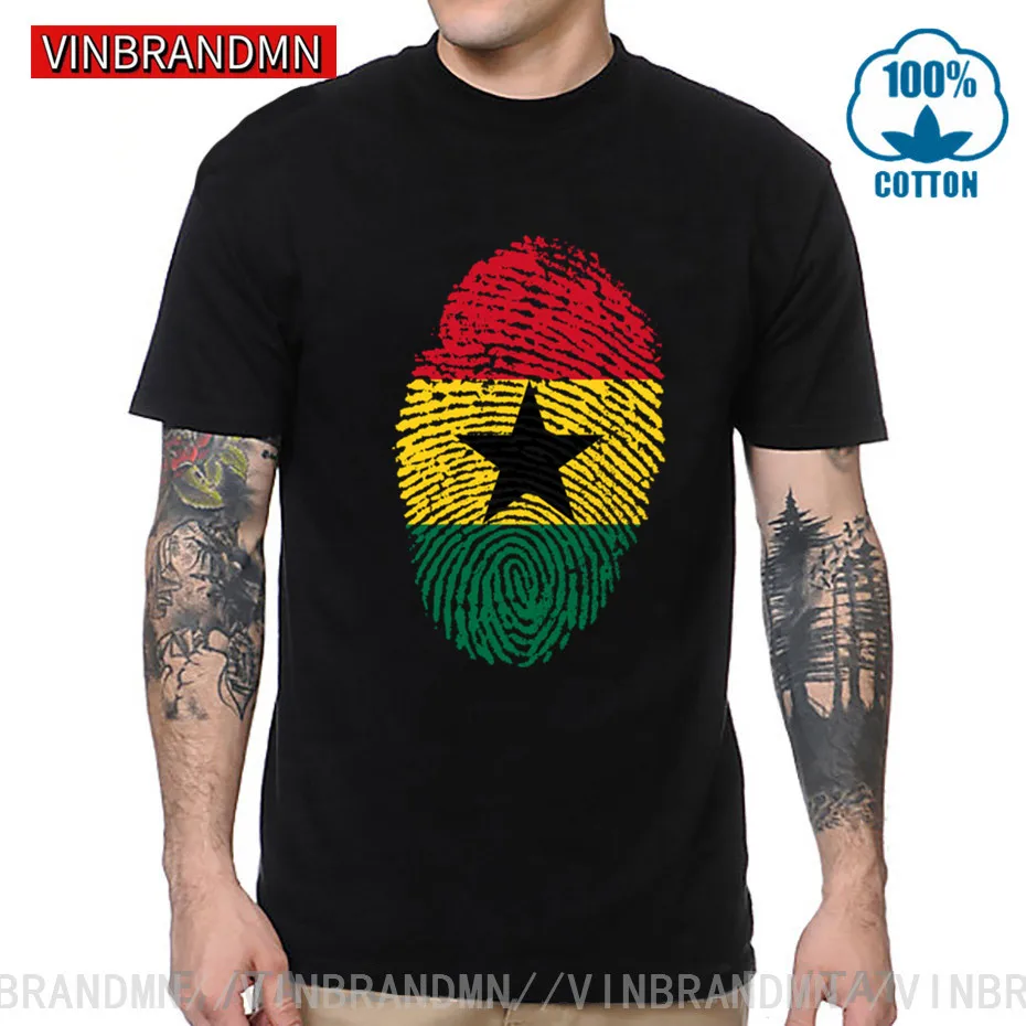 Футболка мужская с принтом Ганы хлопок модная брендовая тенниска графическим в