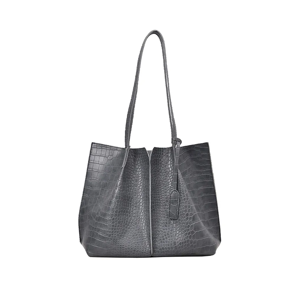 Women Hand Gag Crocodile Grain Tote Bags Linen Reusable Shopping Bag Shoulder for 2019 sac a main ladies handbags | Багаж и сумки