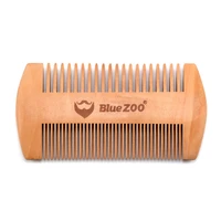 bluezoo original pear wood double sided beard comb beard portable comb care anti static wood comb gift for father