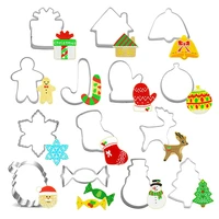 6814pcs diy 3d aluminum christmas cookie cutter fondant small cracker cake cutter fruit biscuit mould pastry tool