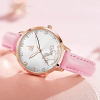 2021 new top brand luxury women watches rose gold dial pink leather strap diamond watch fashion watch reloj mujer wristwatches