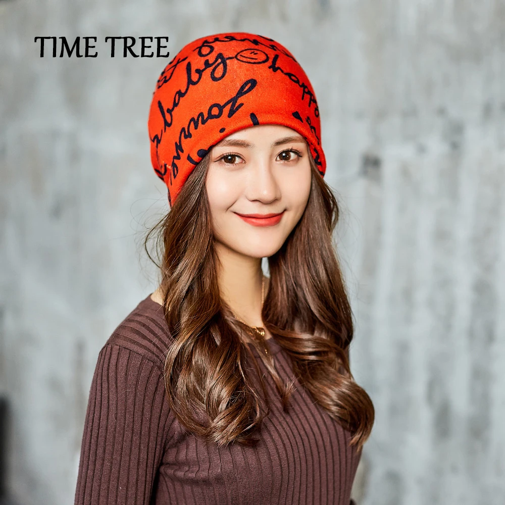 Зимняя шапка многофункциональный шарф берет шапки для женщин с буквенным