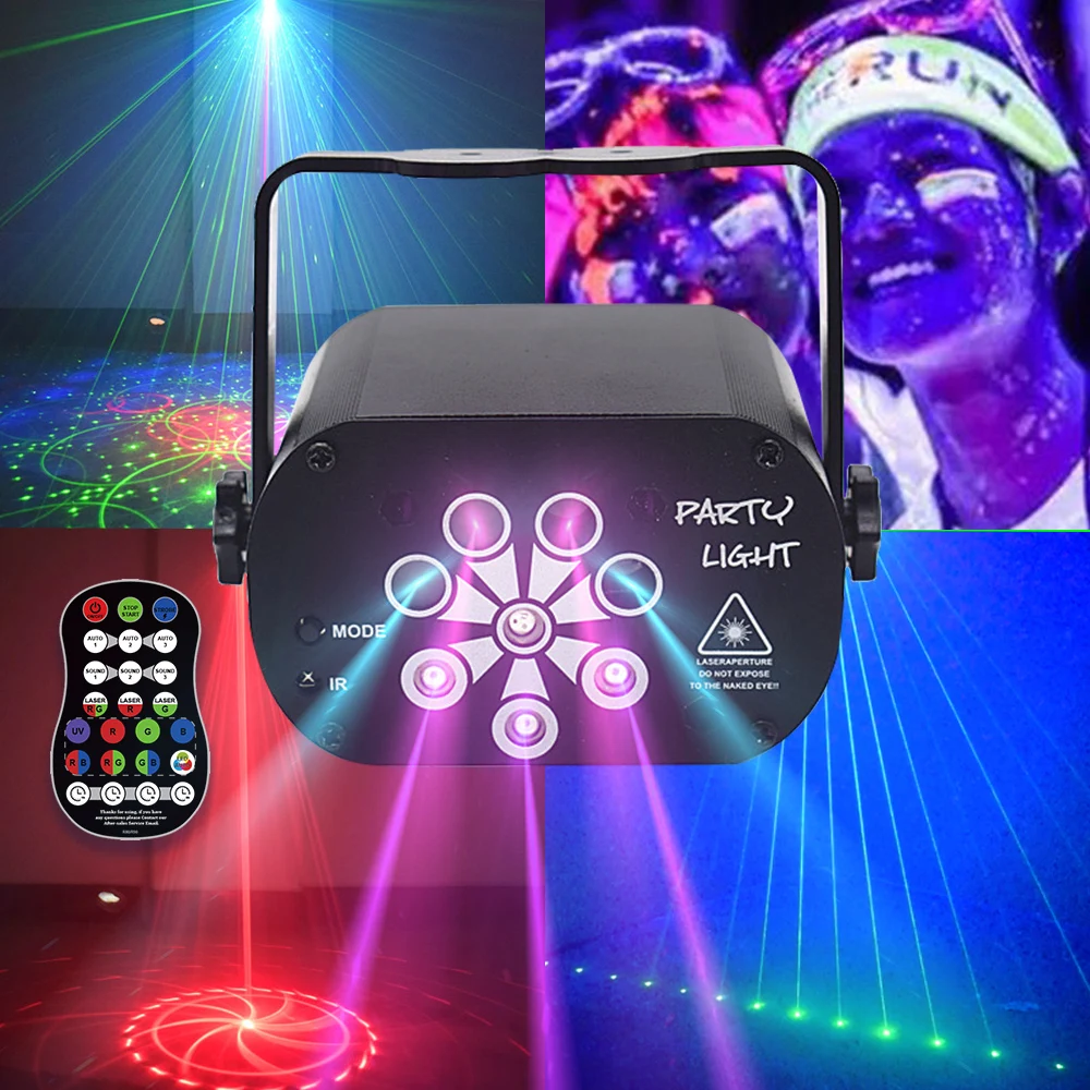 New Mini Laser Light USB Rechargeable Led Project Lights KTV UV DJ Sound Party Disco Light for Wedding Birthday Party Gym Dance