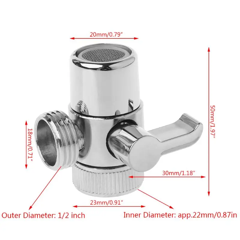 Латунь 3-сторонний выход переключающий клапан из нержавеющей стали кран разъем
