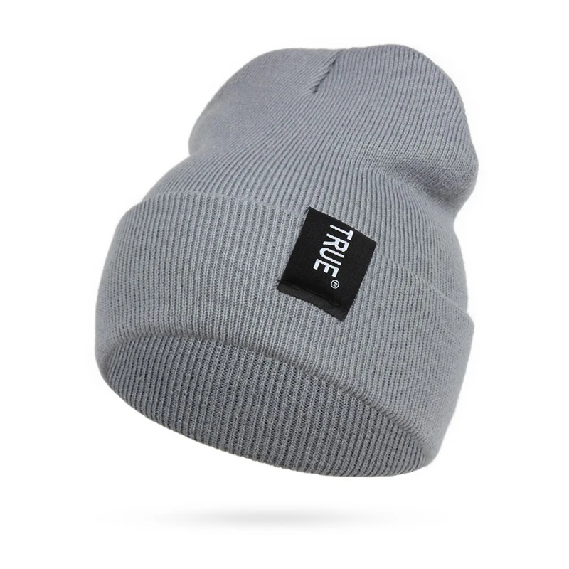 

New Unisex Hats Letter Tags Men Women Warm Knitted Winter Beanies Hat Fashion Solid Hip-hop Beanie Cap Winter Outdoor ski Caps