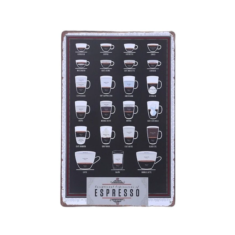 1 шт. металлический постер для кофе капучино американо эспрессо | Дом и сад