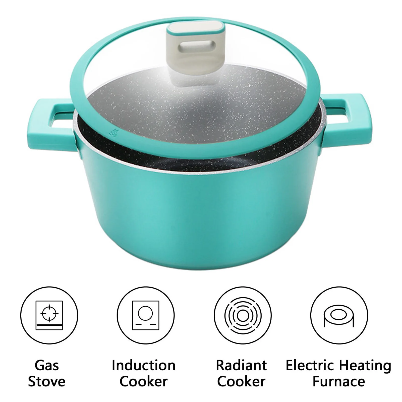 

Кастрюля для супа из нержавеющей стали с антипригарным покрытием, трубка с крышкой уха, с двойной ручкой, кухонная кастрюля из нержавеющей с...