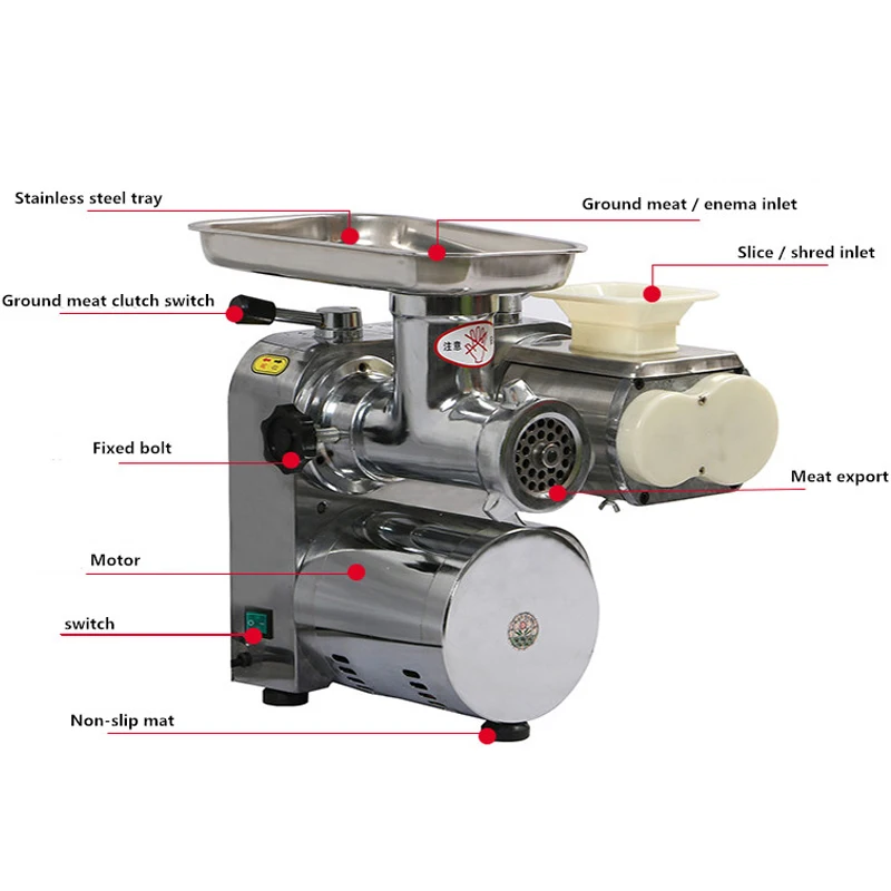 2020 Commercial Meat Slicer Grinder Stainless Steel Automatic 1500W Shredder Dicing Machine Electric Vegetable Cutte | Бытовая техника