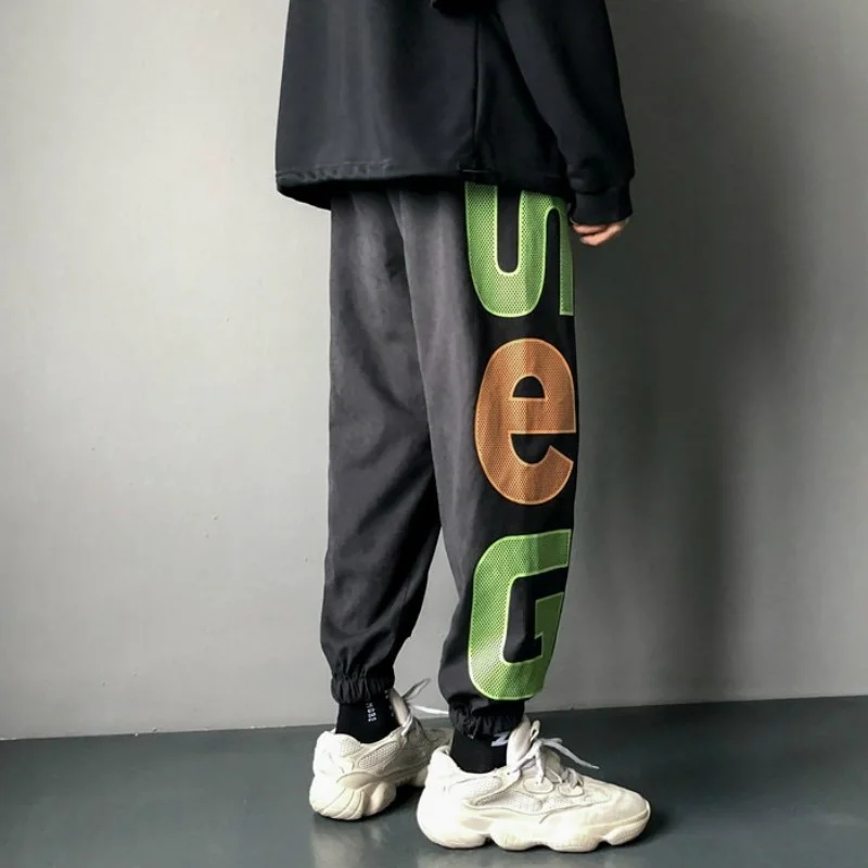 

2021 Summer Harem Pants for Men Full Letter Casual Jogger Pant Fashion Loose Stranght Mens Clothing Harajuku Hip Hop Streetwear