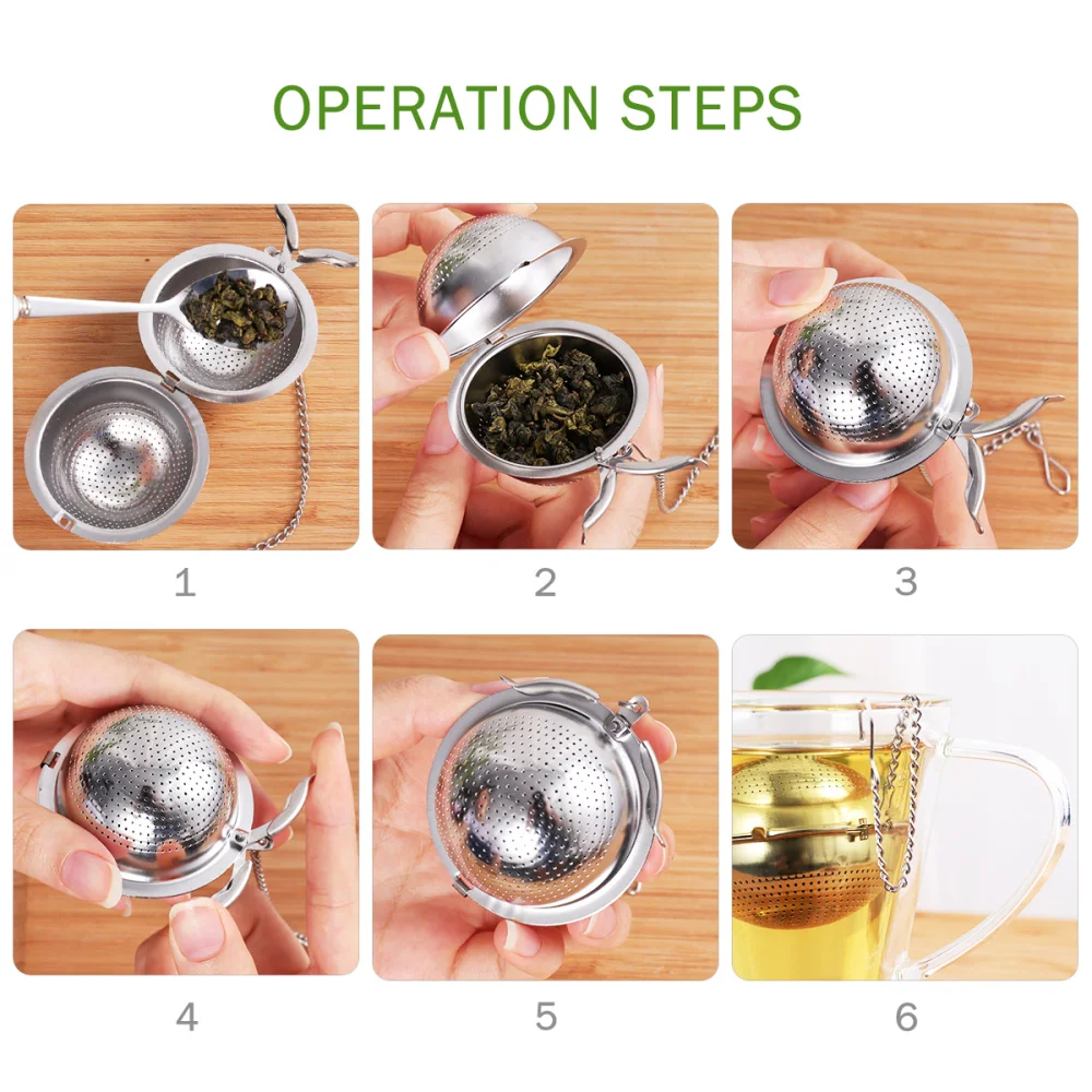 

BESTONZON 2 Pcs Tea Infuser with Chain Hook Premium Stainless Steel Loose Leaf Tea Strainer Reusable Tea Filter
