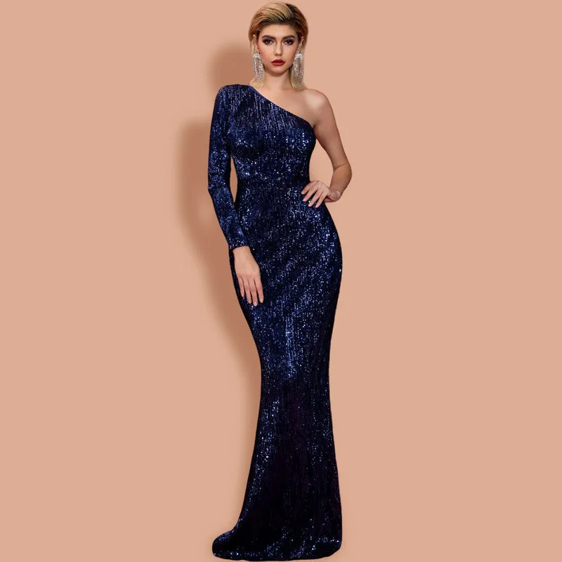 

Plus Size Women Dress 2020 Sequined Party Sexy Vintage Elegant Long Dress