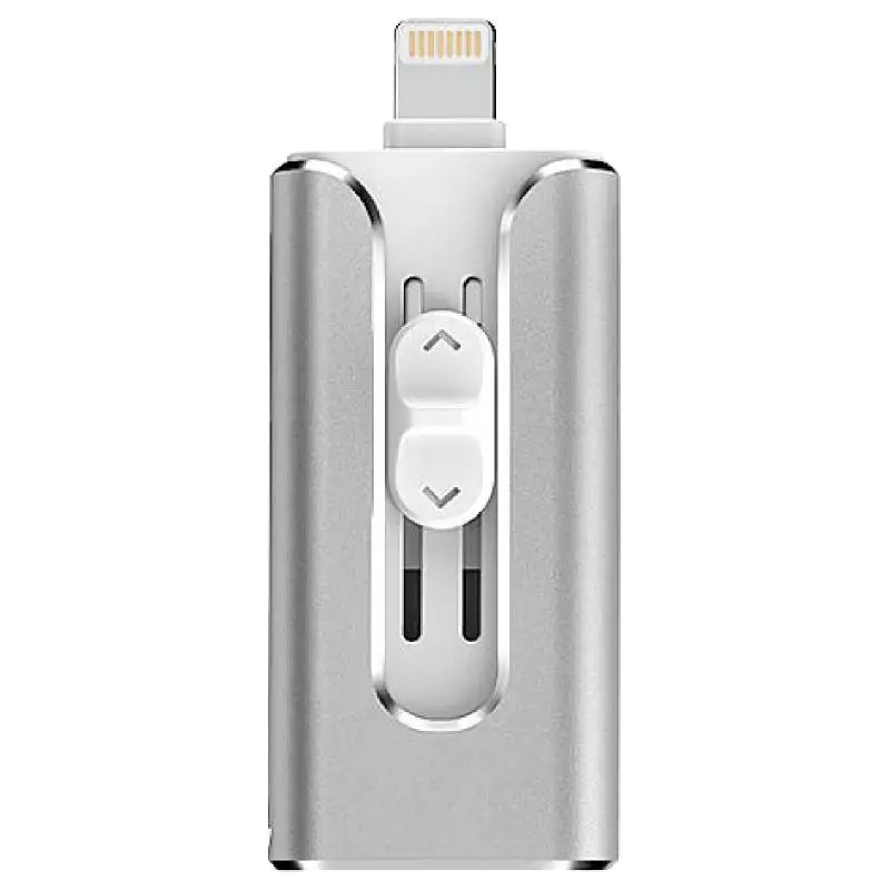 OTG USB флешка 64 Гб USB 3,0 для iPhone/iPad/IOS/Android/PC 128 ГБ 256 ГБ 32 ГБ 16 ГБ 8 ГБ металлический Флешка флеш-накопитель USB 3,0 - Цвет: Silver