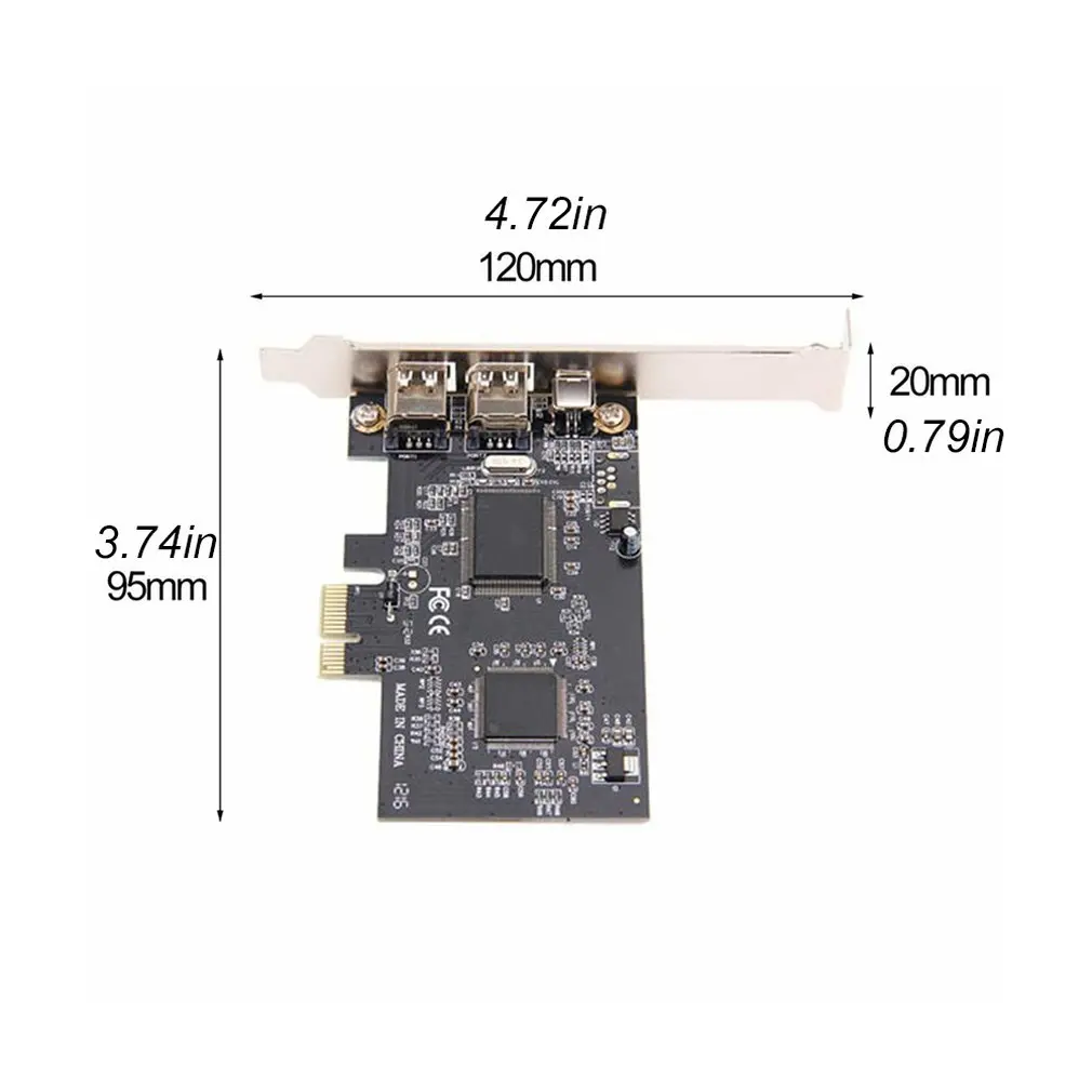 

PCI Express PCI-E FireWire 1394a IEEE1394 External Controller Card 3 Port For Windows XP/Vista/7 32/64 bit With Firewire Cable