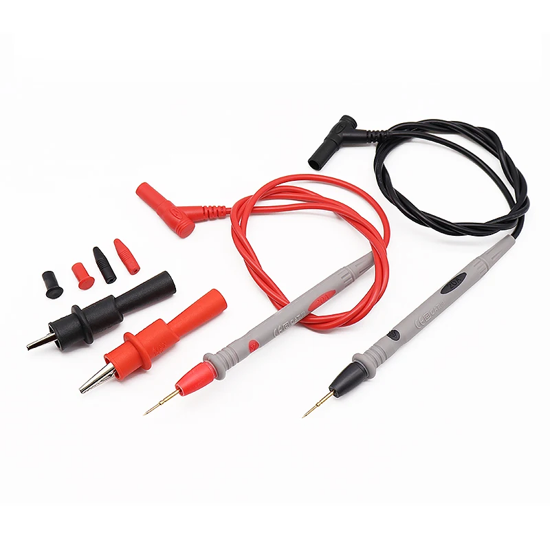 2021NEW 1 pair Digital Multimeter probe Soft-silicone-wire Needle-tip Universal test leads with Alligator clip For LED tester