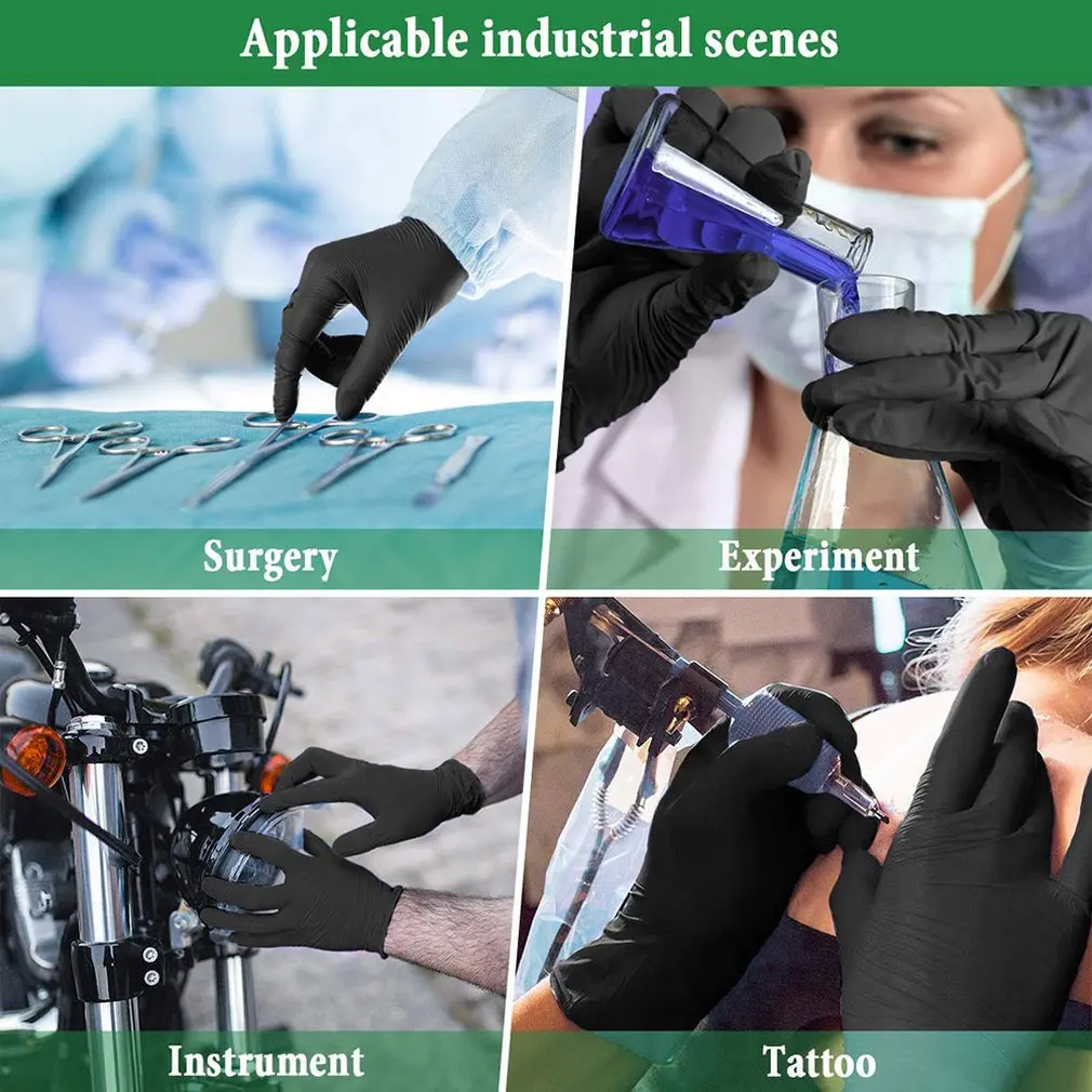 

Security check disposable rubber gloves tattoo beauty black gloves PVC rubber gloves beauty protective gloves