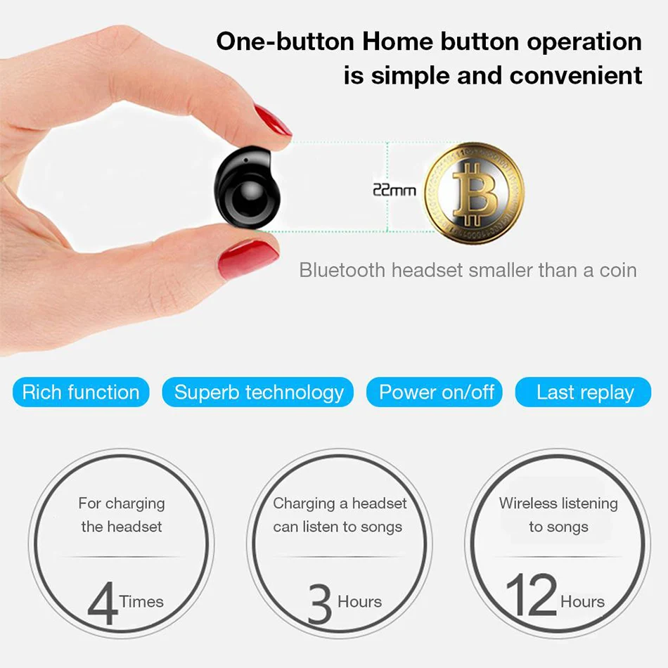 M1 наушники супер маленькие незаметные In ear Bluetooth 5 0 одного уха мини игровая