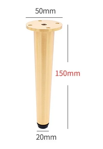 H150mm 2 шт./партия коническая латунная мебель среднего возраста ТВ шкаф стул Конус выравнивания ног выравниватель - Цвет: H150mm