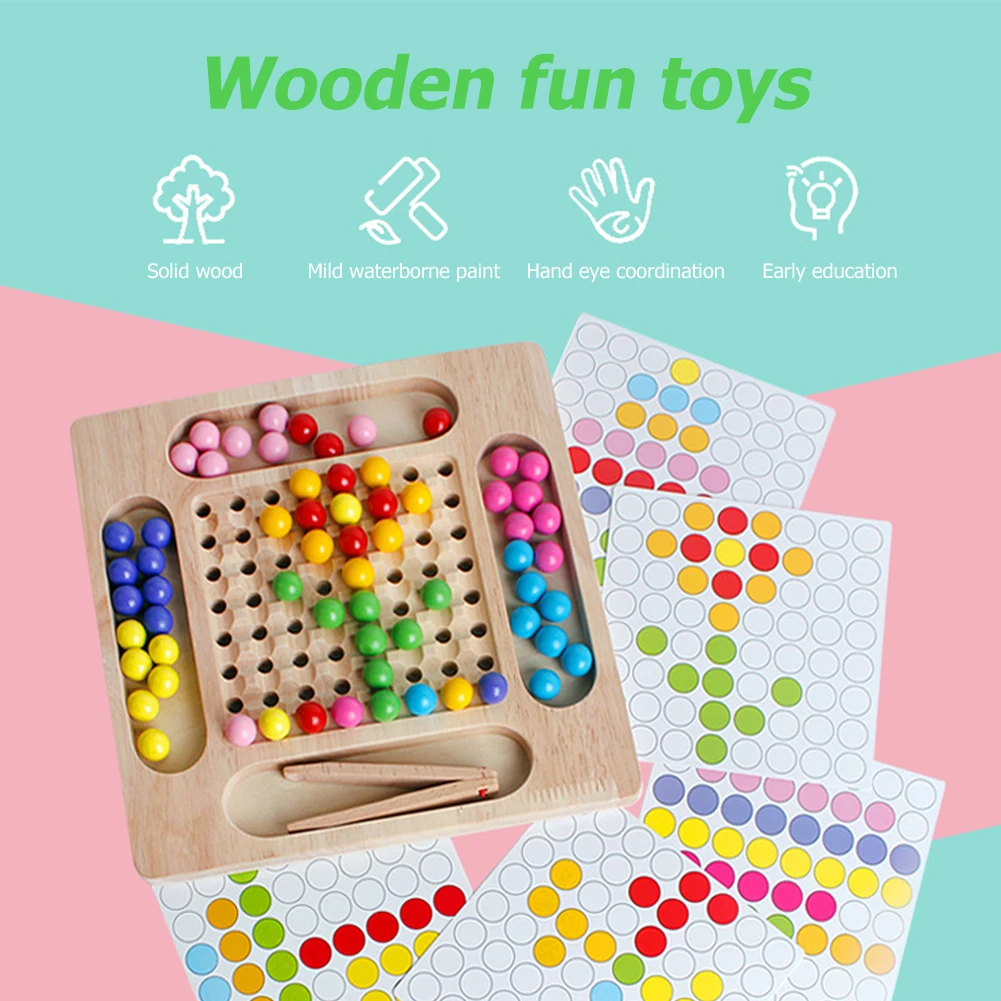 

Baby Montessori Wooden Beads Game Early Educational Toys Puzzle Toddler Toy Learn Children Clip Ball Puzzle Preschool Kids Toys
