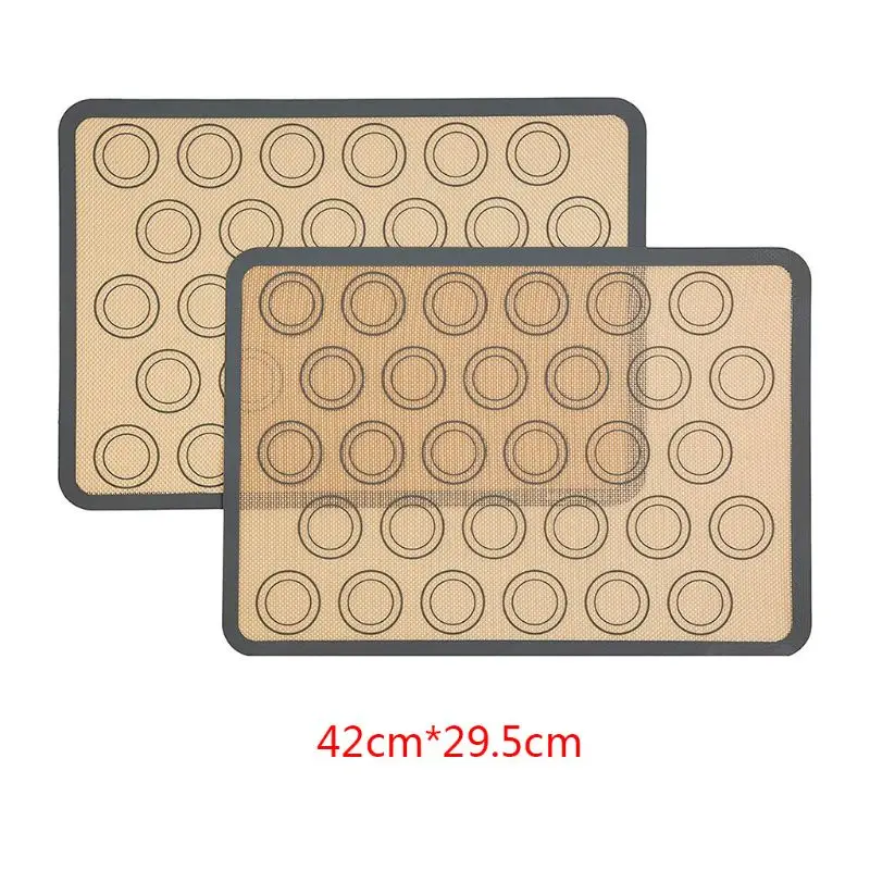 

2pcs Non Stick Silicone Dough Macaroon Tray Oven Baking Fondant Pastry Mould Sheet Mat Pad
