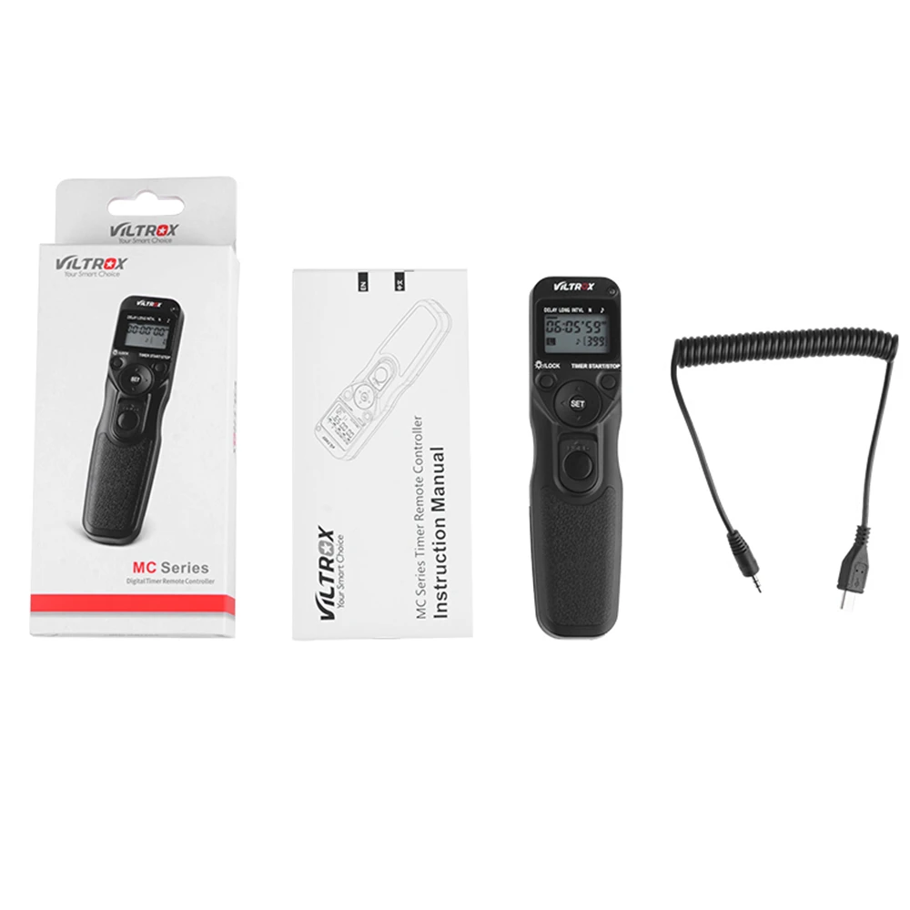

Viltrox MC-C3 LCD Timer Remote Shutter Release Control Cable Cord for Canon 7D II 6D II 5DS 5D Mark IV 5DIII 50D 40D 30D 20D 10D