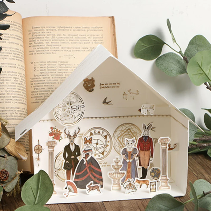 1 шт./лот горячее тиснение Прекрасные животные серия Кот Лиса бумажная наклейка