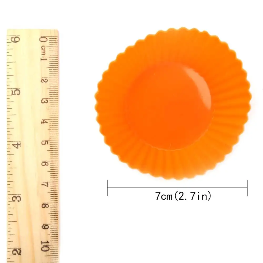 

10pcs/lot 7cm Muffin Cupcake Mold Multi-color Round Shape Silicone Cupcake Mould Making Mold Tray DIY Cake Dessert Decor Tools