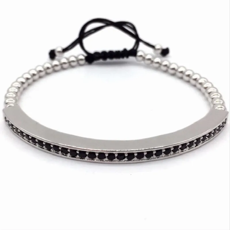 Новый Регулируемый мужской браслет с геометрическим плетением фианитами 2020