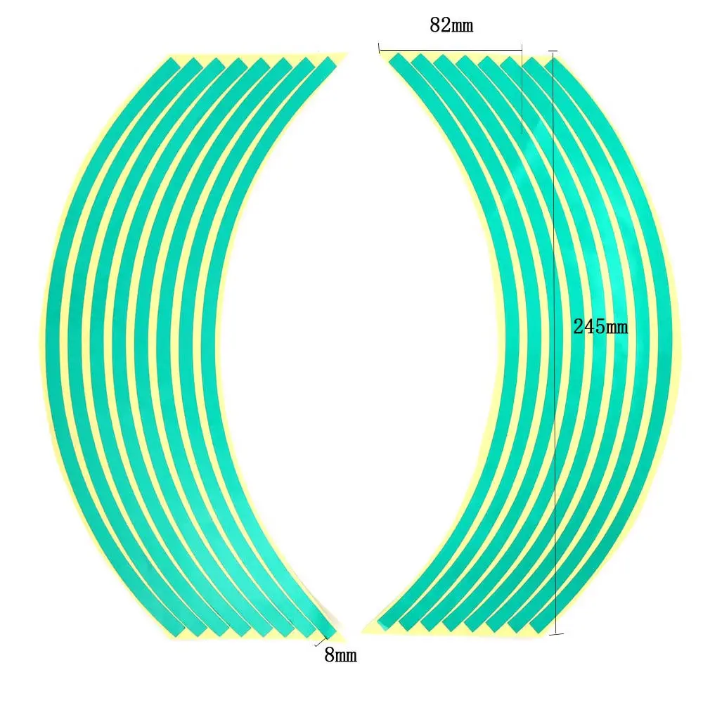 16 шт. полоски колеса мотоцикла стикеры светоотражающие наклейки ободная лента