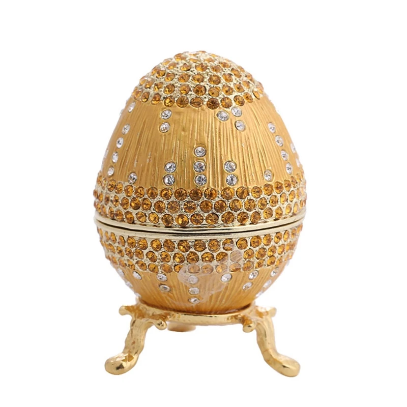 New Jewelry Storage Box Enameled Easter Egg Box Trinket Box Alloy Material Crafts