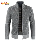 Мужской зимний плотный вязаный свитер с длинным рукавом, кардиган из флиса на молнии, мужская повседневная Осенняя верхняя одежда, трикотажная куртка