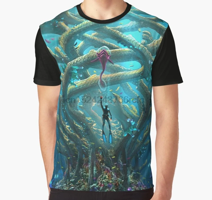 Принт по всему миру 3D футболка Мужская забавная Subnautica Инди игра полная печать