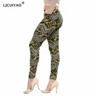 LJCUIYAO пикантные Леггинсы с принтом зеленые женские камуфляжные модные брюки женские армейские зеленые Стрейчевые тонкие тренировочные джеггинсы