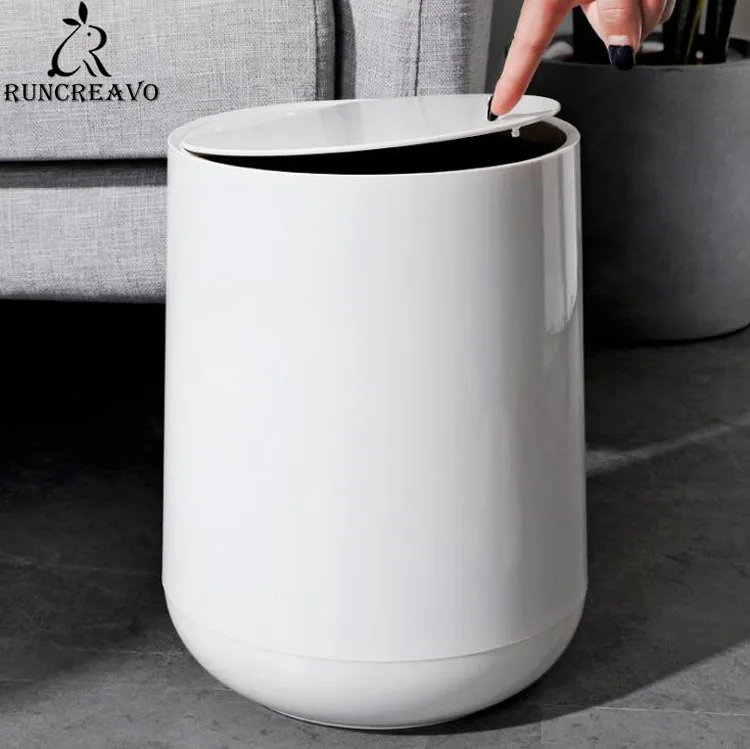 

12l Plastic Garbage Bin with Cover Trash Can Bathroom Kitchen Living Room Home Dust Bin Press Type Waste Can Kosz Na Śmieci
