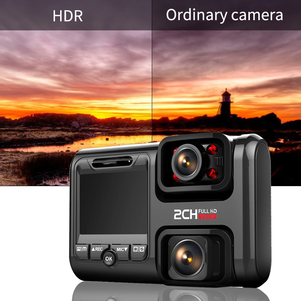 HD wifi Автомобильная камера видеорегистратор парковки с двумя объективами 360