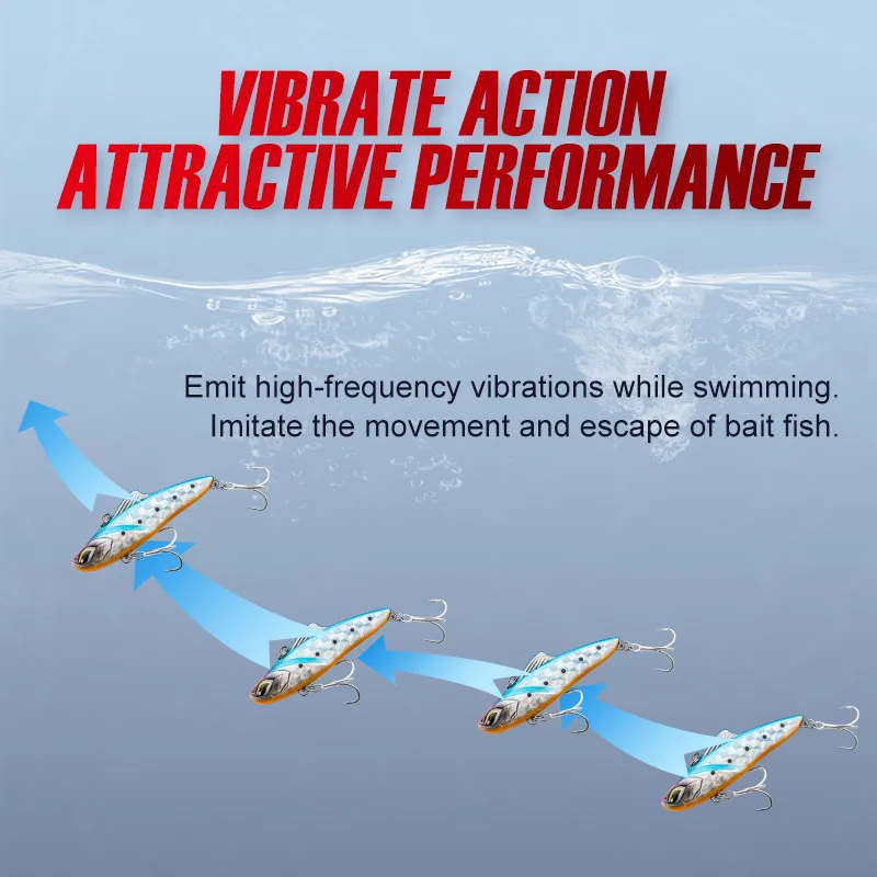 Noeby 70mm 20g 85mm 28g Vibration Fishing Lures Artificial Hard Baits Lipless Crankbait Sinking Wobbler for Pike Fishing Lure